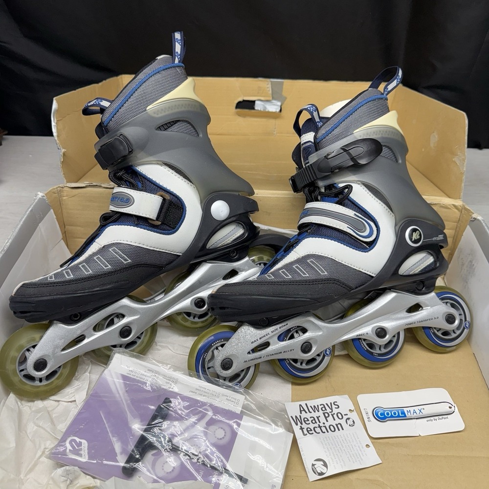 NOS K2 Velocity 4.0 Inline Roller Blades Skates Mens US Size 8 ABEC 5 80mm